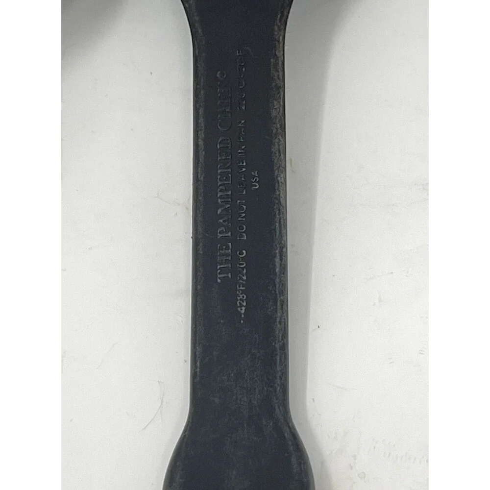 Pampered Chef 13” Black Nylon Serving Set of 3 Spoon Slotted Spaghetti USA